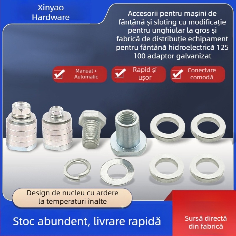 Accesoriu pentru șlefuitor unghiular modificat pentru mașina de canelare, adaptor galvanizat, 125/100, aluminiu