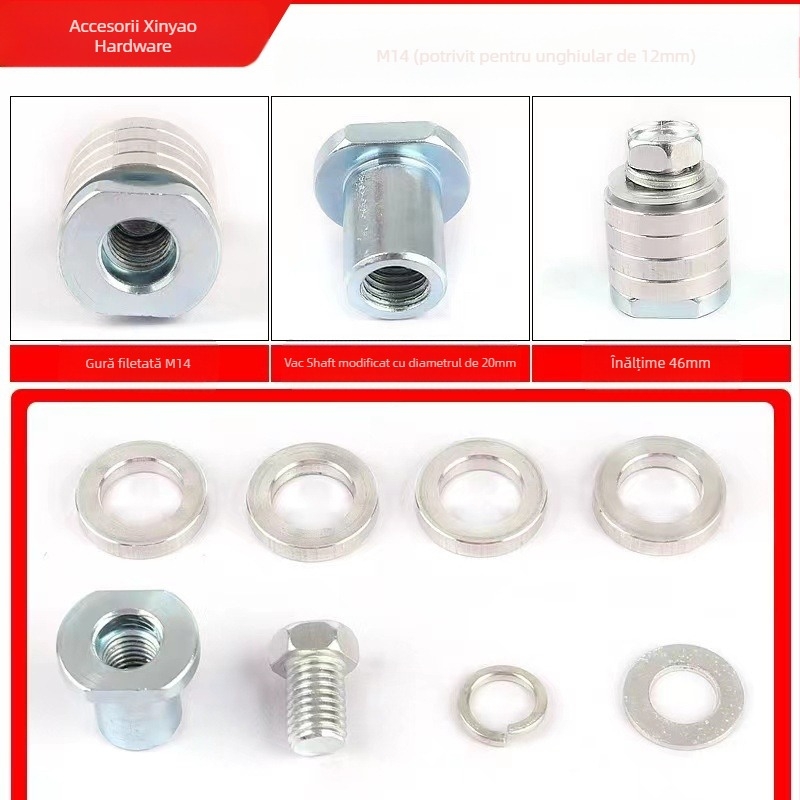 Accesoriu pentru șlefuitor unghiular modificat pentru mașina de canelare, adaptor galvanizat, 125/100, aluminiu