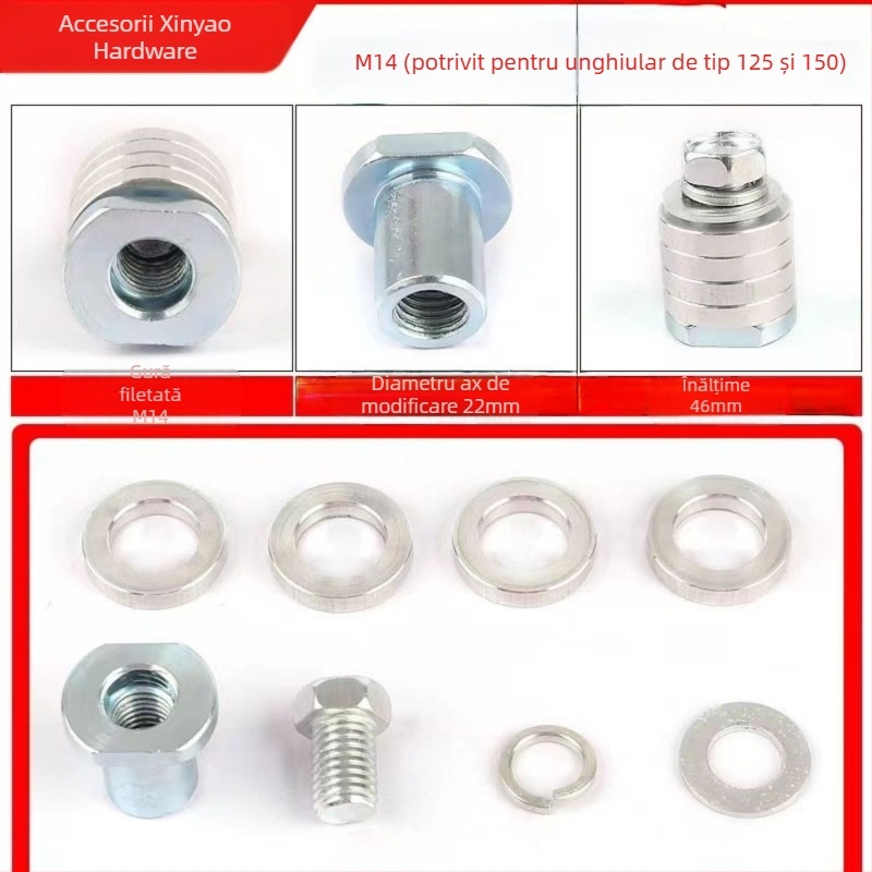 Accesoriu pentru șlefuitor unghiular modificat pentru mașina de canelare, adaptor galvanizat, 125/100, aluminiu