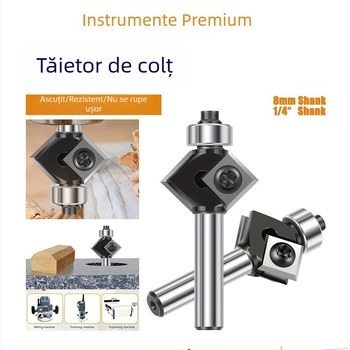 Freză cu carburi, unghi de 45°, seria Board breaking knife, pentru mașini CNC și gravare, pentru lemn, MDF, plăci sintetice și plăci laminat