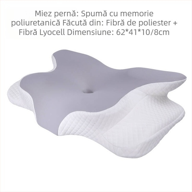 Perne Sitiano din spumă cu memorie – pernă cervicală, groasă, cu formă specială pentru susținerea coloanei cervicale