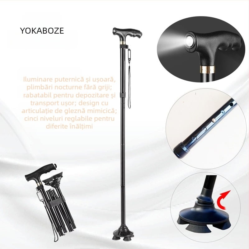 Baozhi băț de drumeție, aliaj de aluminiu, telescopic în două segmente, greutate 400 g