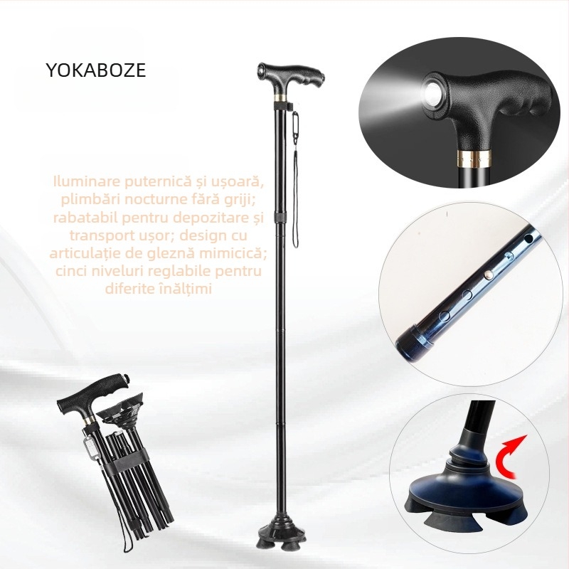 Baozhi băț de drumeție, aliaj de aluminiu, telescopic în două segmente, greutate 400 g