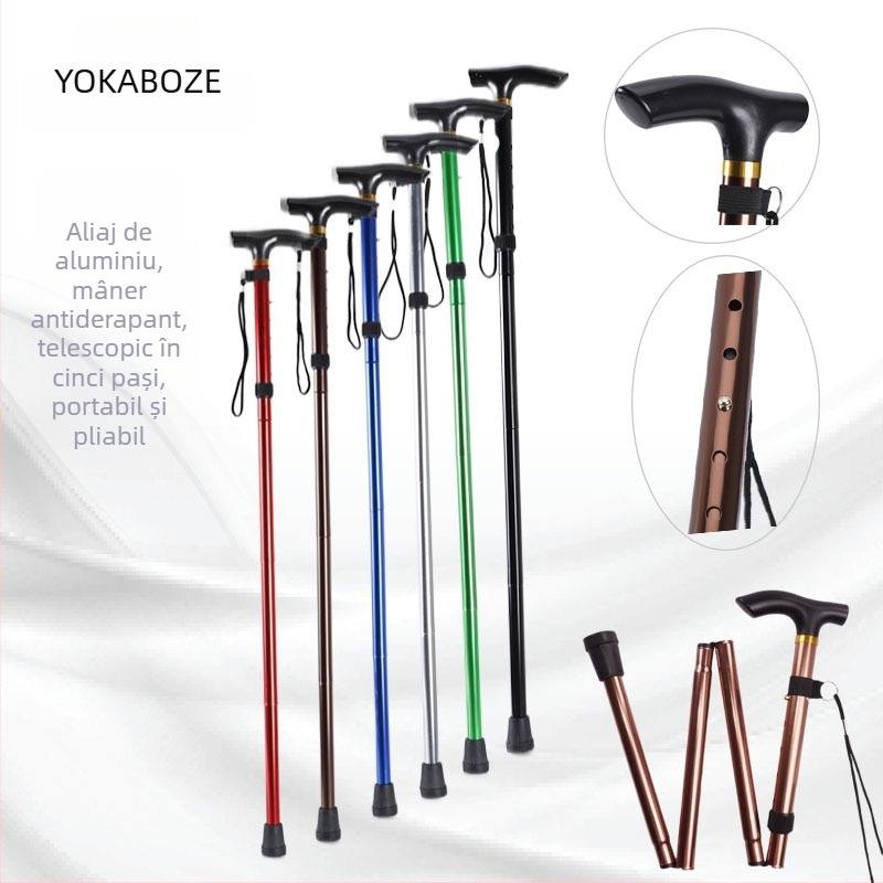 Baozhi băț de drumeție, aliaj de aluminiu, telescopic în două segmente, greutate 400 g