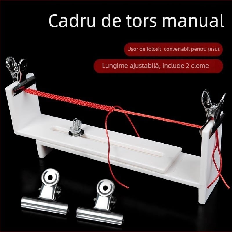 Unealtă pentru țesut brățări cu cadru din lemn — cleme fixe, personalizabilă, lansată vara 2024