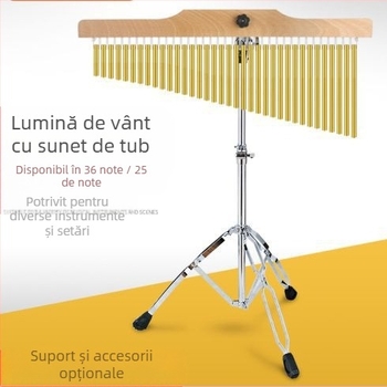 Set de clopoței din lemn cu 25 tonuri și 36 tonuri, arbore sonor din lemn cu suport și 20 de clopoțele; pentru vârsta 7–14 ani.