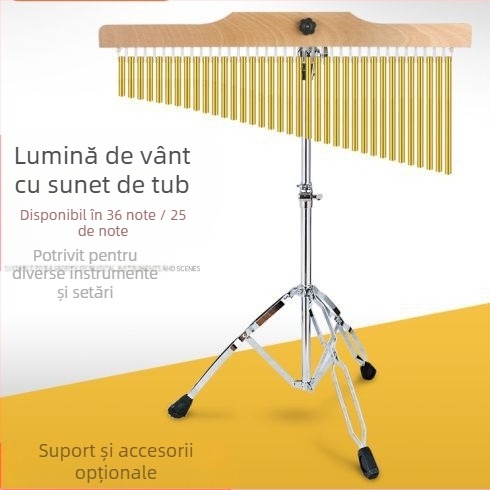 Set de clopoței din lemn cu 25 tonuri și 36 tonuri, arbore sonor din lemn cu suport și 20 de clopoțele; pentru vârsta 7–14 ani.