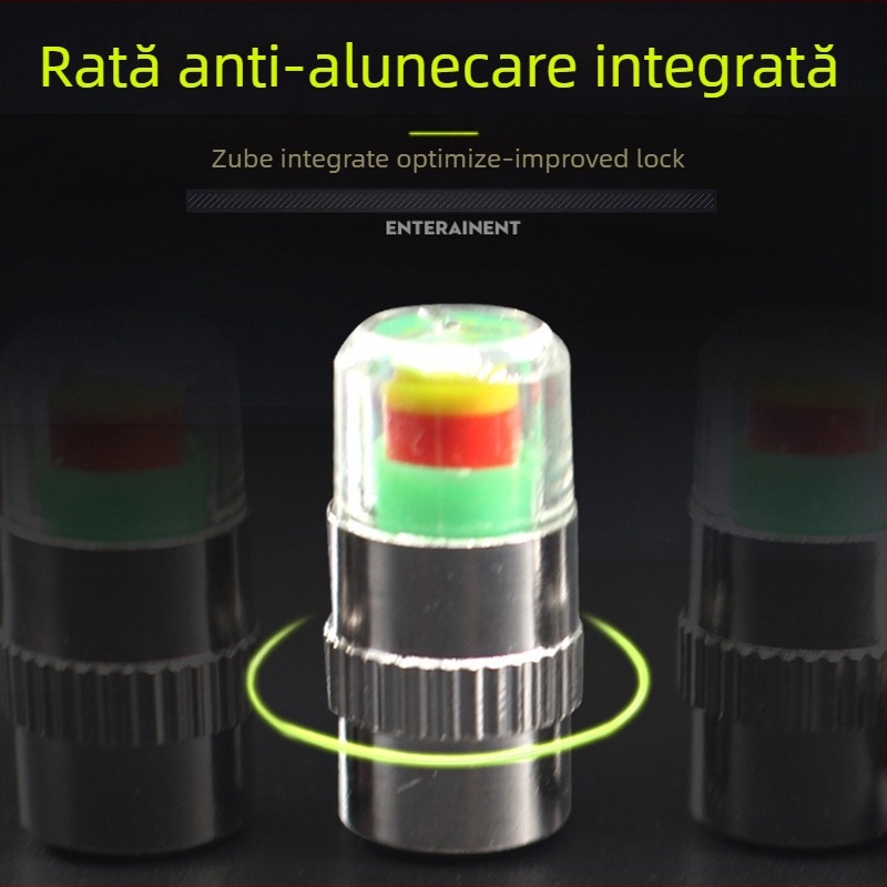 Cap de avertizare pentru presiunea pneurilor, metalic, interval 2,4 bar, afișaj color, monitorizare pneuri