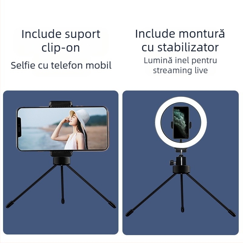 Suport de birou pentru telefon cu trepied, compatibilitate universală