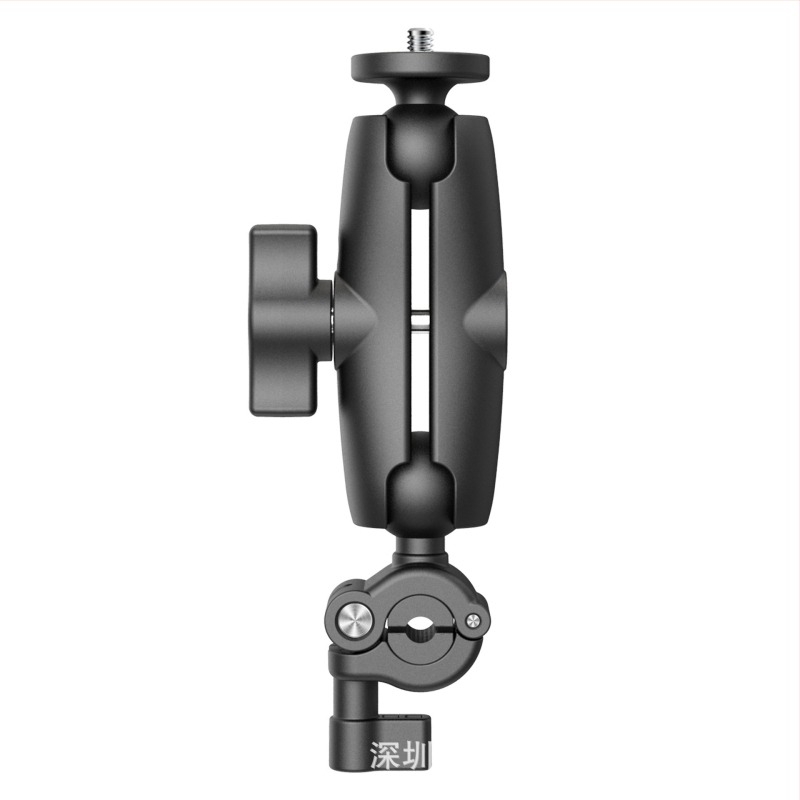 Bază pentru oglinda retrovizoare a motocicletei cu suport pentru telefon și cameră de acțiune | Material: nylon + fibră | Model: GP377A-L/GP377B-L | Compatibil cu GoPro, Insta360, DJI, Xiaoyi | Posibil imprimare logo