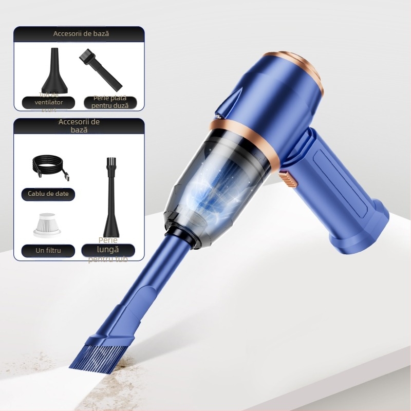 Aspirator de mână pentru mașină, fără fir, 65W, 5V, 20000Pa, reîncărcabil