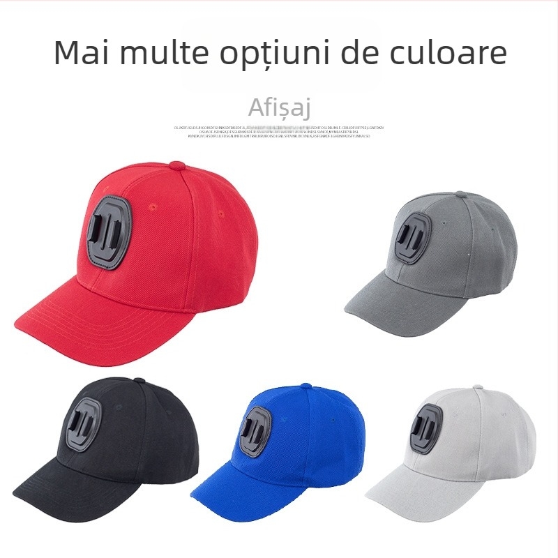 Șapcă de baseball pentru GoPro, Yi și SJCam – vizier prelungit, marcă Khaki, logo tipărit