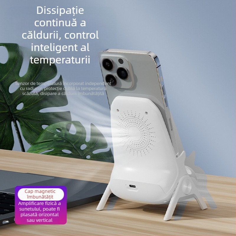 Încărcător wireless pentru telefoane mobile, cu suport de birou pentru utilizare orizontală sau verticală, QC3.0, 2 A, 15 W, Încărcare rapidă