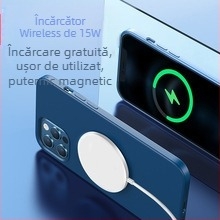 Încărcător wireless MagSafe cu corp din aliaj de aluminiu – încărcare magnetică 15W PD, compatibil cu iPhone 12