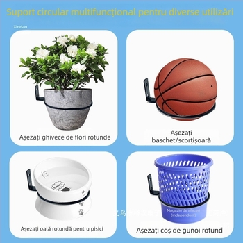 Suport de plante rotund montat pe perete din fier pentru exterior