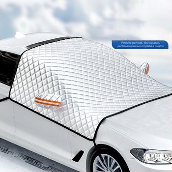 Acoperire parbriz auto - folie de aluminiu groasă, atașare cu ventuze, potrivire universală, greutate 1 kg