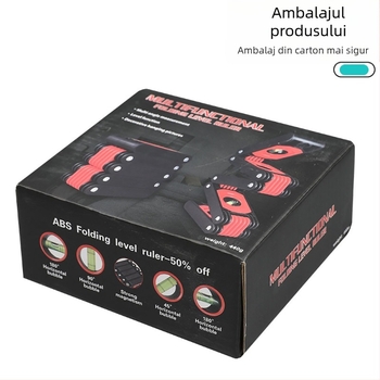 Nivelă pliabilă de înaltă precizie pentru tâmplărie, riglă magnetică de unghiuri, instrument de măsurare multifuncțional