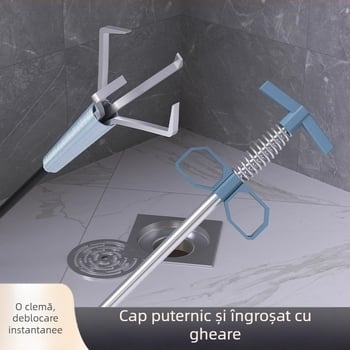 Deblocator WC cu design cu patru gheare – unealtă de canalizare pentru gospodărie, PP + oțel inoxidabil, lansat toamna 2022