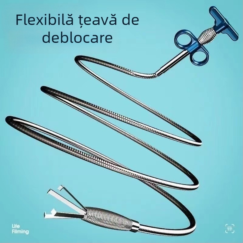 Deblocator WC cu design cu patru gheare – unealtă de canalizare pentru gospodărie, PP + oțel inoxidabil, lansat toamna 2022