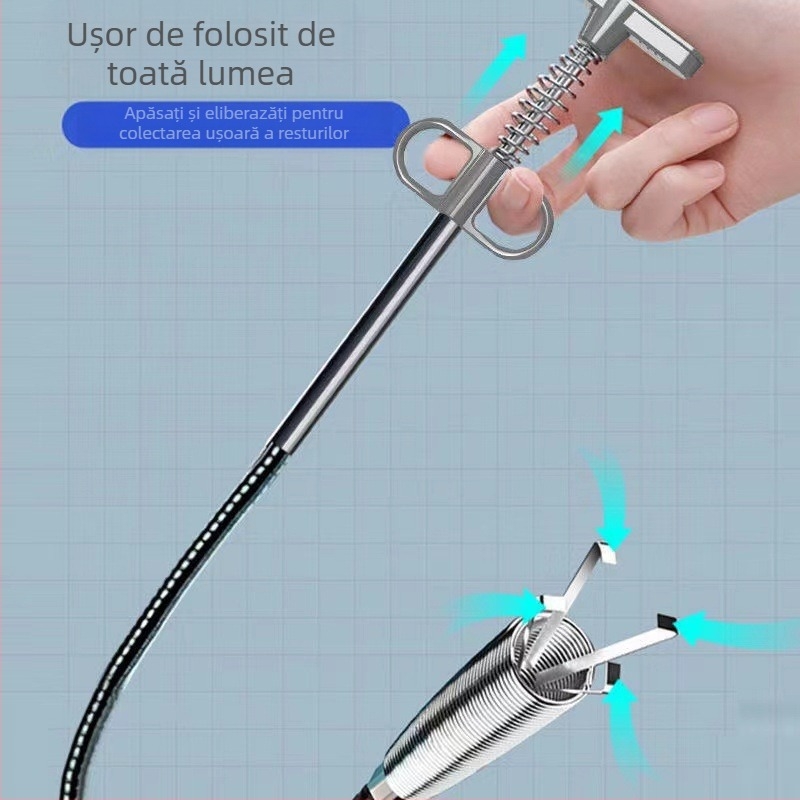 Deblocator WC cu design cu patru gheare – unealtă de canalizare pentru gospodărie, PP + oțel inoxidabil, lansat toamna 2022