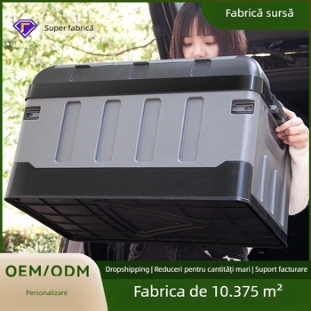 Cutie de depozitare pliabilă pentru portbagajul mașinii, pentru camping în aer liber – 60-70 L, 59×35×35 cm, PP plastic
