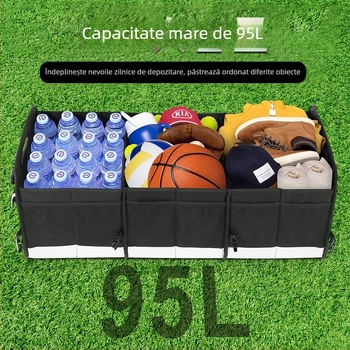 Cutie de depozitare pentru portbagaj auto din poliester, pliabilă, cu mâner, imprimare logo