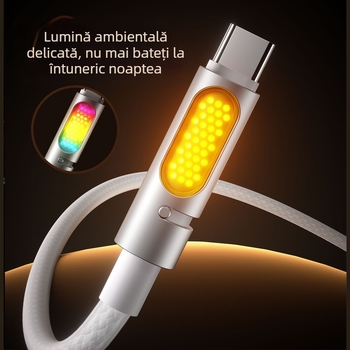 Cablu de date USB-C pentru mașină cu aromaterapie, silicon, cap unic, încărcare rapidă 240W