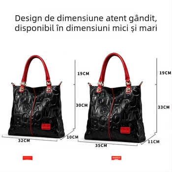 Geantă Tote din piele naturală, piele de vită de primă calitate, pentru utilizare zilnică, iarna 2022