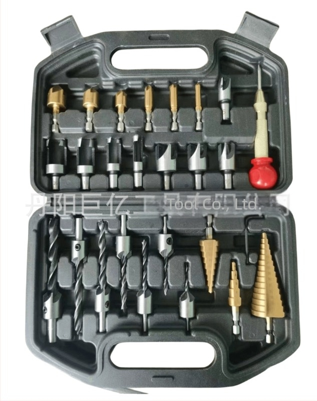 Set de 26 bucăți burghie pentru lemn: burghiu pagoda, centru punch, burghiu lemn cu trei vârfuri