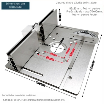 Masă de frezat și finisare cu capac, construcție din aliaj de aluminiu, placă inversată