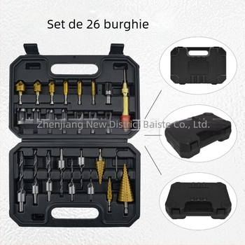 Set de 26 bucăți de burghie pentru lemn, cu burghii pentru cantare, burghiu central și burghii pagoda