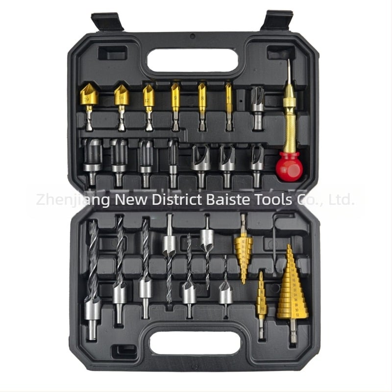 Set de 26 bucăți de burghie pentru lemn, cu burghii pentru cantare, burghiu central și burghii pagoda