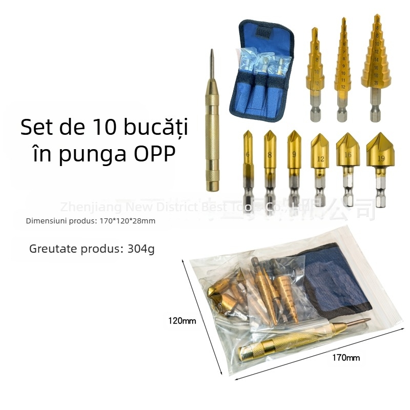 Set de 26 bucăți de burghie pentru lemn, cu burghii pentru cantare, burghiu central și burghii pagoda