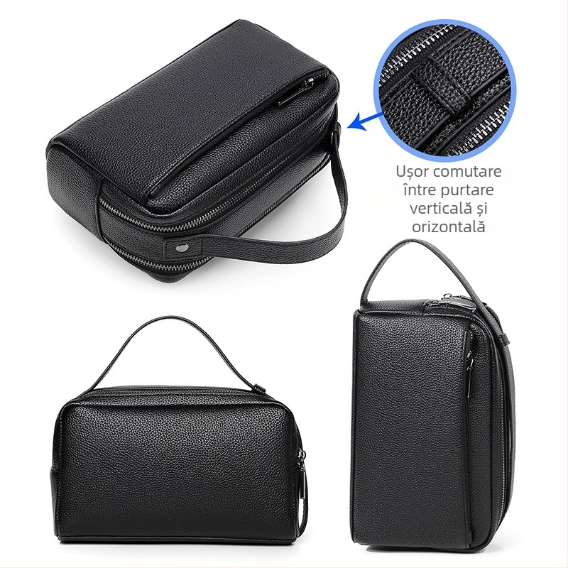 Clutch de bărbați – material PU, impermeabil, ultra-ușor, rezistent la uzură, design monocrom pentru utilizare zilnică (PU; impermeabil; ultra-ușor; rezistent la uzură; monocrom)