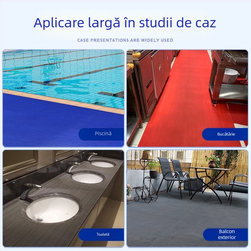 Covoraș circular din PVC, antiaderent și impermeabil, cu plasă, pentru bucătărie și baie