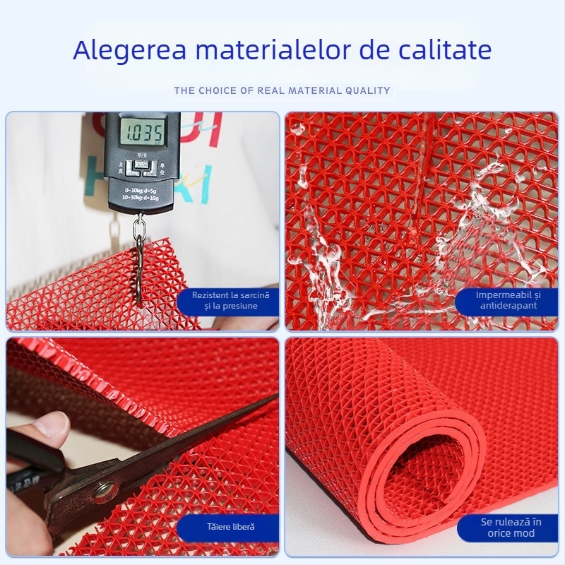 Covoraș circular din PVC, antiaderent și impermeabil, cu plasă, pentru bucătărie și baie