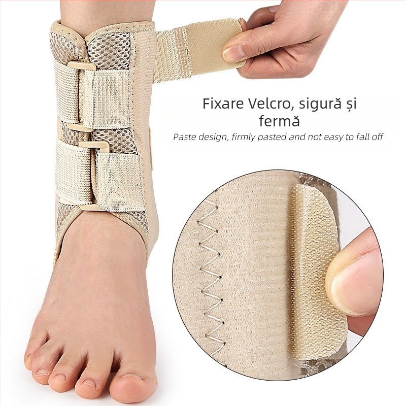 Protector de gleznă pentru sport cu curea Velcro și protecție elastică a piciorului — protecție gleznă badminton; materiale: poliester, burete, placă de aluminiu, bandă cu arc
