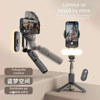 Stabilizator pentru telefon cu Bluetooth și stick de selfie, telecomandă, model Q35/Q09/L19/L19S, Stabilizator multifuncțional, materiale ecologice
