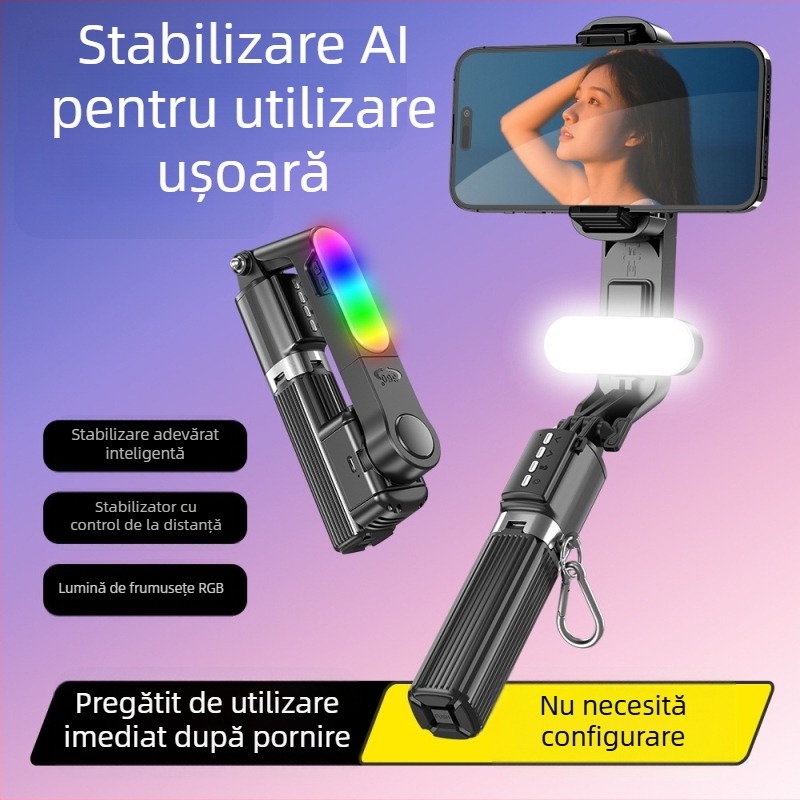 Stabilizator pentru telefon cu Bluetooth și stick de selfie, telecomandă, model Q35/Q09/L19/L19S, Stabilizator multifuncțional, materiale ecologice