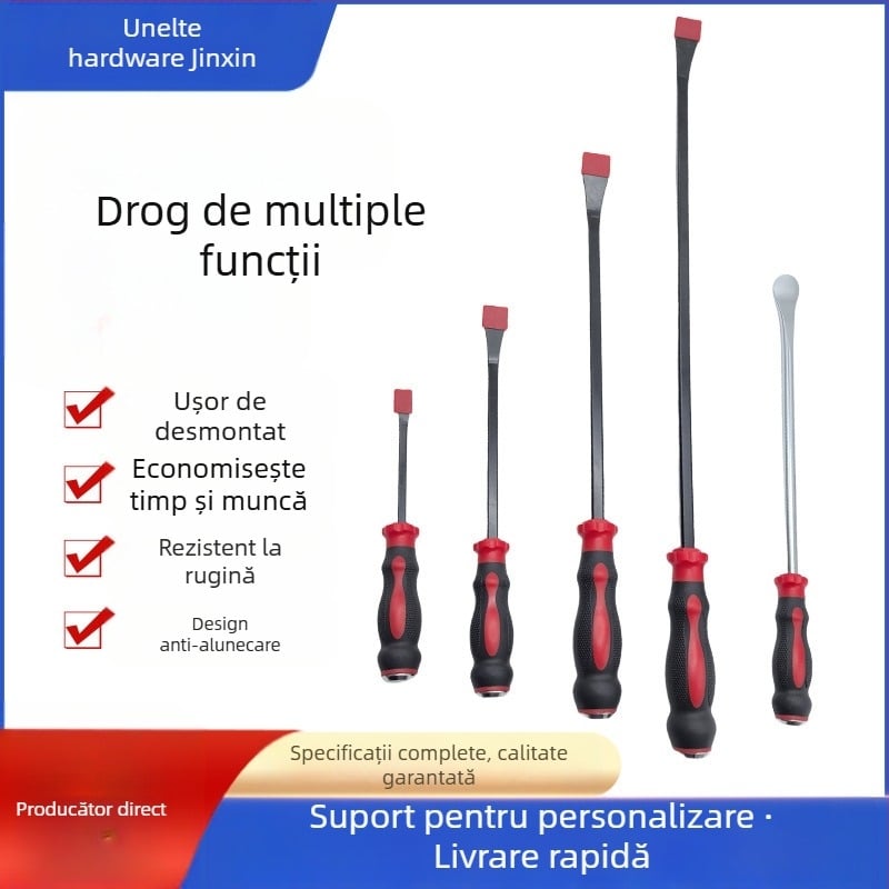 Set multifuncțional crowbar pentru uz casnic – oțel cu conținut de carbon, izolat, cârlig special, vârf ascuțit în formă de ac