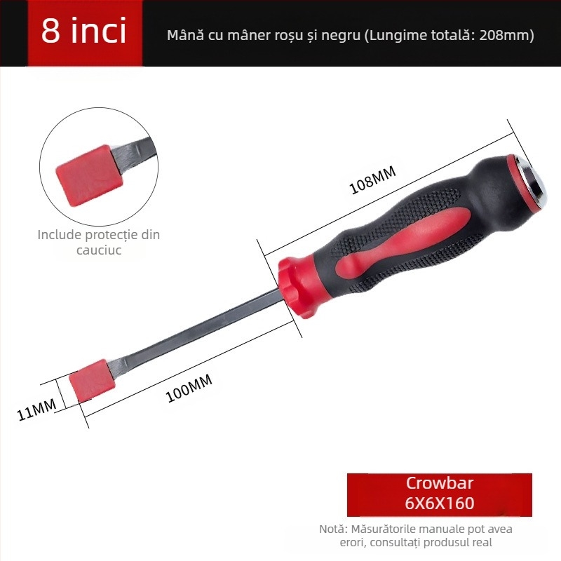 Set multifuncțional crowbar pentru uz casnic – oțel cu conținut de carbon, izolat, cârlig special, vârf ascuțit în formă de ac