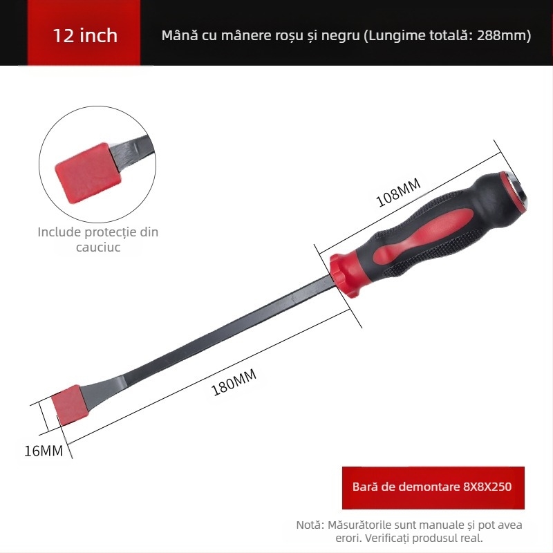 Set multifuncțional crowbar pentru uz casnic – oțel cu conținut de carbon, izolat, cârlig special, vârf ascuțit în formă de ac