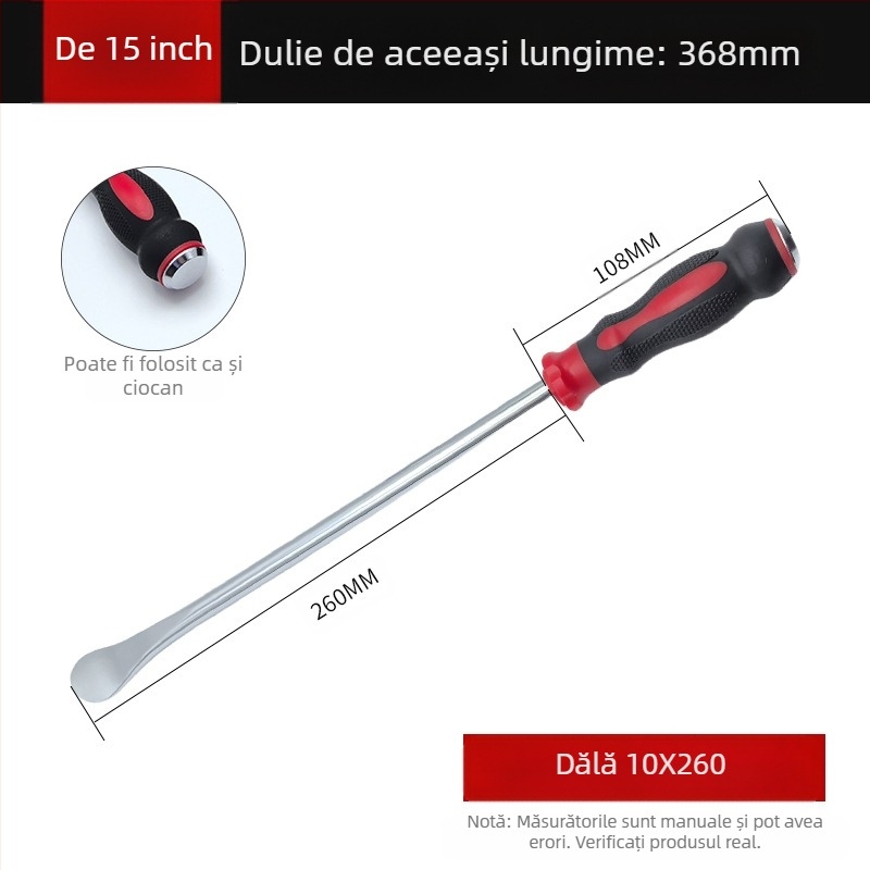 Set multifuncțional crowbar pentru uz casnic – oțel cu conținut de carbon, izolat, cârlig special, vârf ascuțit în formă de ac