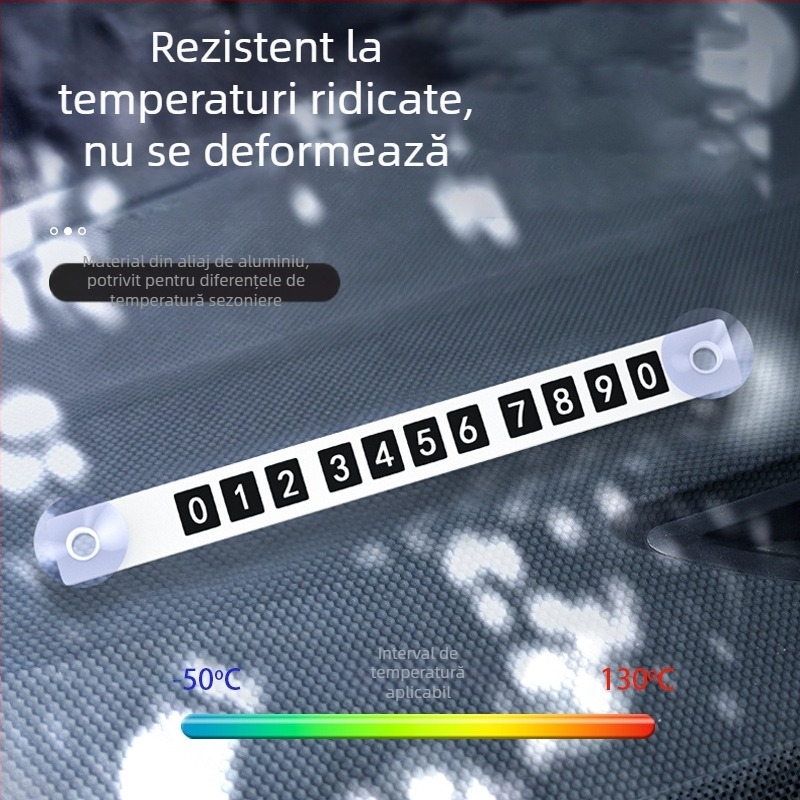 Tablă temporară de parcare cu număr – aliaj de aluminiu, logo imprimat, personalizare disponibilă, brand YONG XUN