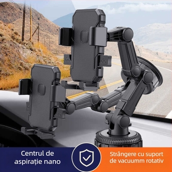 Suport universal pentru telefon și navigație auto cu bază de ventuză pentru bord — Yiyi