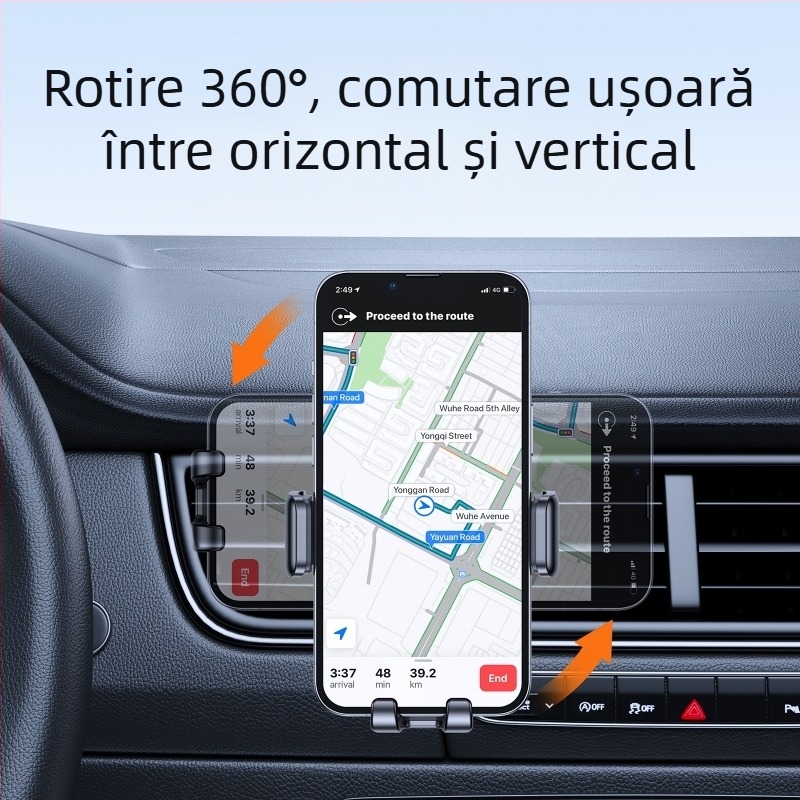Suport auto pentru ecran pliabil: Honor Magic Vs 2, Huawei Mate X2/X3 – compatibil cu gurile de ventilație și cu bordul; instalare snap-on, adeziv sau ventuză