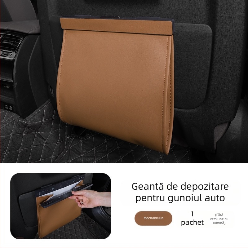 Sac de gunoi din piele pentru automobil, agățat pe spatele scaunului, fixare magnetică, impermeabil, personalizabil, potrivire universală