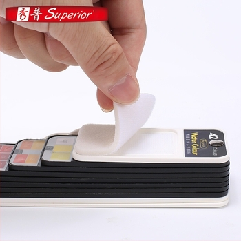 Set gouache solid cu paletă pliabilă, transparentă, în formă de evantai, în cutie, pentru acuarelă, capacitate 5