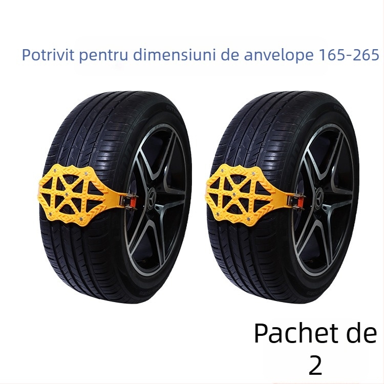 Snow Luton – Lanțuri antiderapante din cauciuc pentru anvelope pentru vanuri, mașini și SUV-uri; lățimea anvelopei 165–265 mm; 305 g/bucată; procesare personalizată