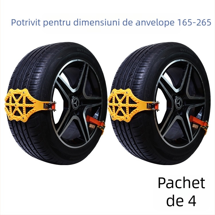 Snow Luton – Lanțuri antiderapante din cauciuc pentru anvelope pentru vanuri, mașini și SUV-uri; lățimea anvelopei 165–265 mm; 305 g/bucată; procesare personalizată